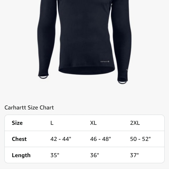 Carhartt Force Midweight Waffle Base Layer Crewneck Top size xl Navy Retail $32 - Picture 3 of 4